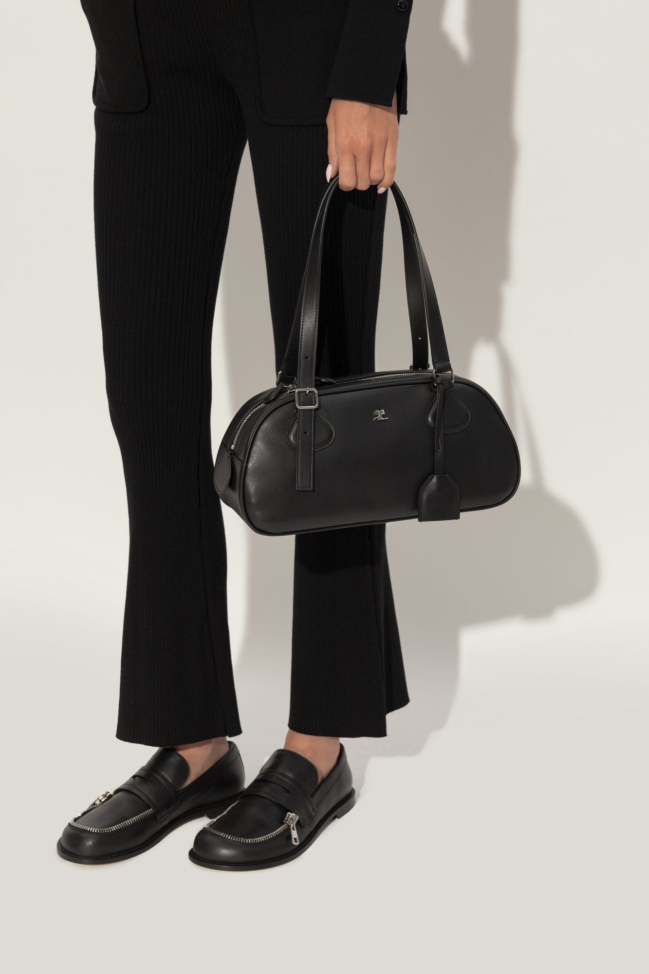 ハンドバッグ Friday Purse - Courreges - Leather - Black FRIDAY BOWLING LEATHER BAG - courrèges